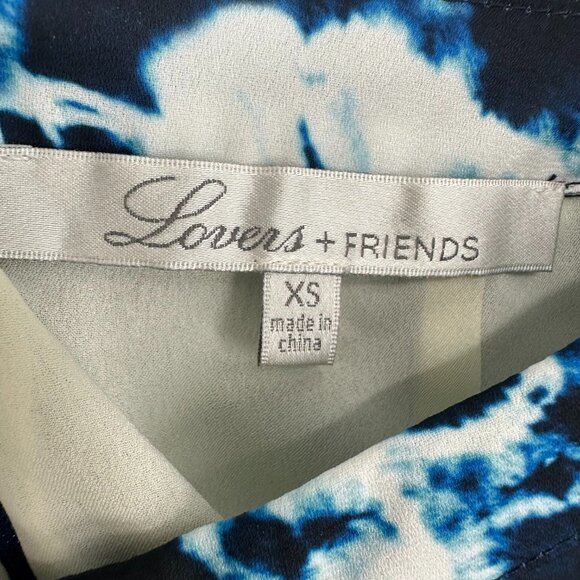 Lovers‎ + Friends Flowy Shorts XS Tie Dye Print High Rise Waist Blue White - Picture 3 of 6